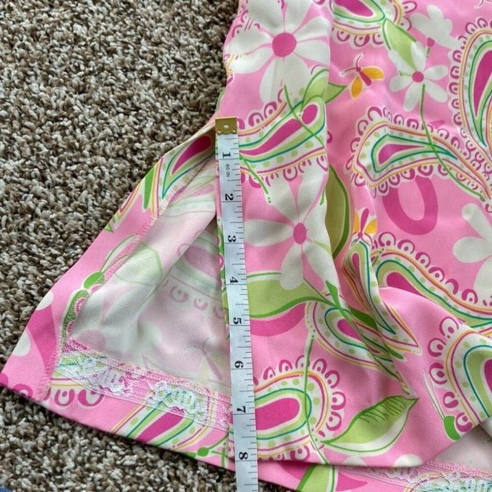 Vintage 80s 90s Lilly Pulitzer Midi Pink Summer Silk Floral Paisley Skirt Size 2 - Picture 16 of 16